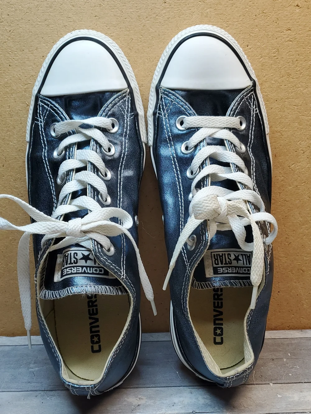 Converse All Star Blue Metallic Low Top Sneakers 157622F Size M 8/W 10 26.5 cm